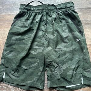 Reebok Green Athletic Shorts with Elastic Waistband
